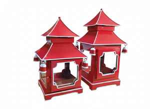 Nueva Lámpara Decorativa Hecha a Mano con Esmalte Verde y Blanco en Forma de Pagoda para Decoración Interior y Exterior del Hogar en la Mejor Calidad - Product Image 2