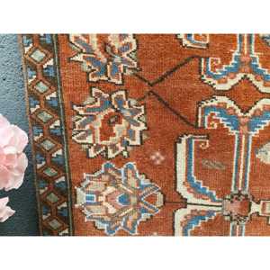 4x6.2 ft Vintage Rug, Rug, <b>Red</b> Polka dot Rug <b>Wool</b> - Product Image 4