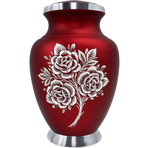 Urne en aluminium d'aspect antique pour cendres humaines Urne de crémation pour adultes faite à la main avec jeton Fournitures funéraires artisanales antiques - Product Image 2