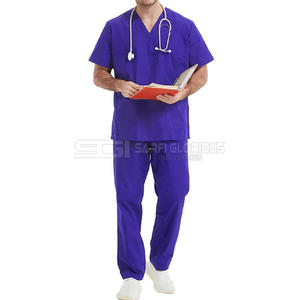 Conjunto de Uniformes Médicos Personalizados para Hombre, Transpirables, con Cuello en V, Manga Corta, Parte Superior y Pantalones, Uniforme de Enfermero de Hospital, Ropa de Atención Médica OEM - Product Image 2
