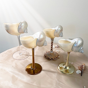Ly rượu làm thủ công từ vỏ ốc biển tự nhiên, kiểu dáng thanh lịch, dùng làm ly Martini, cocktail, quà tặng cưới bãi biển, ly rượu vỏ sò - Product Image 3