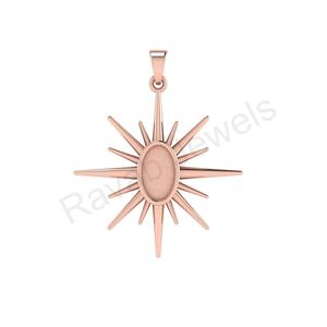 Pendentif ovale en argent sterling 925 véritable plaqué or 18 carats, idéal pour les cendres et la résine pour le travail du lait maternel Bijoux vierges - Product Image 3