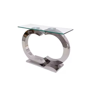 Table console en métal très décorative faite à la main avec conception de structure de feuille Meubles d'entrée de maison de salon tendance - Product Image 6