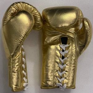 ถุงมือชกมวยหนังวัวแท้สีมุกเมทัลลิกทองคำ ผลิตตามสั่ง พร้อมเชือกผูกแบบยืดหยุ่นสำหรับการฝึกซ้อมระดับมืออาชีพ - Product Image 5