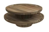 Plateau en bois sur pieds, lot de 2 pièces - Product Image 1