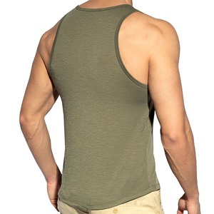 Camiseta sin mangas de punto de algodón para hombre, personalizable de talla grande, secado rápido y transpirable, estilo inglés - Product Image 5