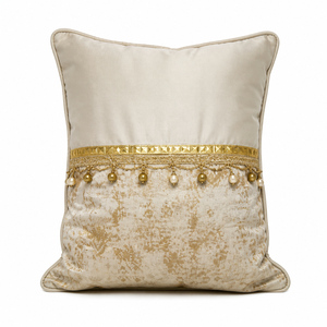 Housse de coussin décorative noire en jacquard patchwork brodée avec fermeture éclair - Product Image 2
