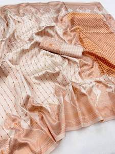 Premium Collection Best <b>Fabric</b> Banarasi Soft Silk Copper Zari Weaving Saree Blouse <b>Indian</b> Exporter and Supplier - Product Image 5