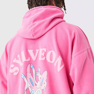 เสื้อฮู้ดดี้สีชมพูสดแบบขายส่ง สั่งทำได้ตามต้องการ ทรงโอเวอร์ไซส์ ผ้าฟลีซหนานุ่ม ใส่ได้ทั้งผู้ชายและผู้หญิง สไตล์สตรีทแวร์ แบบสวมหัว - Product Image 5