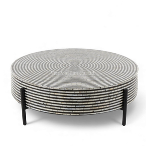 Mesa de Centro de Nácar Premium, Elegante Mueble con Incrustaciones de Concha Hecho a Mano para Interiores del Hogar - Product Image 2