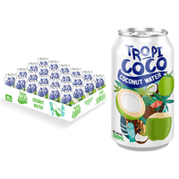 Private Label Chocolade-gevulde Kokoswater 330ml Aluminiumblik Vietnam Laagcalorie Klaar om te drinken Bulk HALAL HACCP Gecertificeerd 24