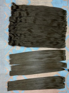 Extensiones de cabello Remy de trama recta de un donante de doble dibujado Original del sur de la India Cabello de onda profunda de templo indio crudo - Product Image 6