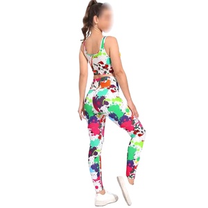 2 Pcs Reversible Solid Adult Size Yoga Sets Sports Bra Mid Waist Breathable Elastic Waist Workout Fitness Were - Product Image 3