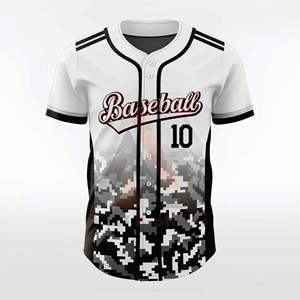 Maillot de baseball personnalisé OEM pour hommes et femmes, anti-bactérien, séchage rapide, respirant, col en V, logo personnalisé, imprimé camouflage, grandes tailles - Product Image 1