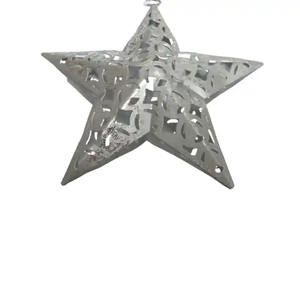 Étoile suspendue en métal de taille moyenne en gris fini pour décoration murale de Noël et du festival Étoile suspendue - Product Image 5