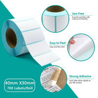 Étiquette autocollante thermique directe découpée sur mesure 40x30mm, étiquette code-barres imperméable pour imprimante industrielle, minimum 500 pièces