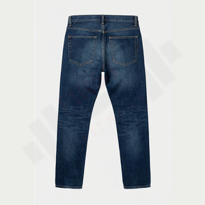 2025 New Men's Straight Leg <b>Jeans</b> European American Street Fashion Washed <b>Elastic</b> Patch Trousers 100% Cotton OEM Service Bulk - Product Image 2