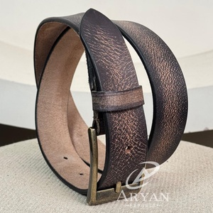 Ceintures en cuir pleine fleur décontractées à la mode avec boucle réglable en alliage Ceinture en cuir véritable pour hommes - Product Image 1