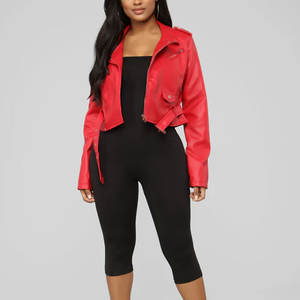 Vestes en cuir fabriquées par OEM pour femmes Vestes en cuir à la mode col montant pour femmes - Product Image 6