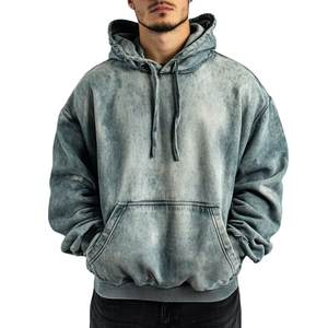 Vente en gros de pull à capuche surdimensionné pour hommes col à capuche en coton épais respirant et délavé au soleil pour l'hiver - Product Image 5