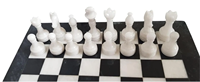 Jeu d'échecs islamique en marbre, thème amour religieux |   Échiquier artisanal incrusté de motifs floraux noirs et blancs en forme de croix |   Animal