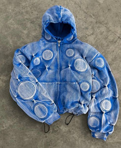 Usine homme unisexe délavé sweat à capuche zippé sweat à capuche personnalisé lavé à l'acide sweat à capuche zippé conception personnalisée hommes manteau sweat - Product Image 6