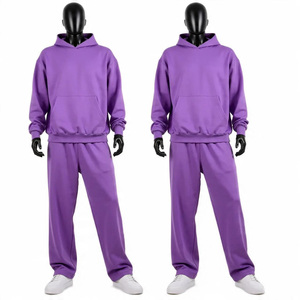 Wholesale Customised <b>Plus</b> <b>Size</b> Printed Heavyweight 100% Cotton Plain Unisex Tracksuits Sweatsuit Custom Gym <b>Jogger</b> Two Piece <b>Set</b> - Product Image 3