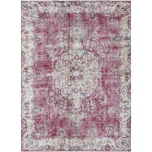 Alfombra de Lana Anudada a Mano de Gran Tamaño, Diseño de Medallón Rojo y Naranja, para Sala de Estar, Pasillo Rectangular, Modelo Pae-2452 - Product Image 1