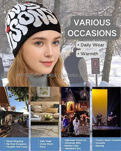 Gorro de Punto Y2K para Hombre y Mujer, Gorro de Invierno con Estampado de Letras, Gorro con Lazo de Puntos y Patrones de Camuflaje para Playa y Uso Diario - Product Image 3