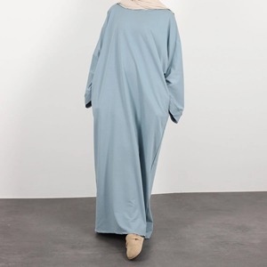 Moletom Abaya muçulmano vestido longo liso <span class=keywords><strong>casual</strong></span> Abayas para mulheres Dubai Roupas Tradicionais islâmicas Kaftan Hijab Robe - Product Image 3