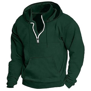 Men's Hoodie Quarter Zip Hoodie Black Wine Navy Blue Dark Green Hooded Plain Sports & Outdoor Fuzzy House <b>Slipper</b> Gift Boy Cute - Product Image 4