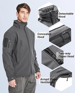 เสื้อแจ็คเก็ตซอฟต์เชลล์คุณภาพสูง OEM ปี 2024 สำหรับผู้ชาย ระบายอากาศ กันลม มีปกตั้ง ซิปแบบกำหนดเอง อุปกรณ์กลางแจ้งสำหรับฤดูหนาว - Product Image 4