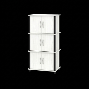 Modern 1954 Multi Use 3 Tier <b>Storage</b> Cabinet Wood Double Door <b>Sideboard</b> Compact Accent Wenge Dark Espresso Cupboard - Product Image 2