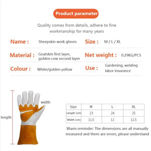 Gants de soudage Tig XL de haute qualité pour hommes avec doublure en coton en cuir de vache Logo personnalisé Protection de sécurité pour le travail à l'argon - Product Image 4