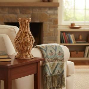 Vase TERA en écorce de bananier, artisanat - Product Image 3