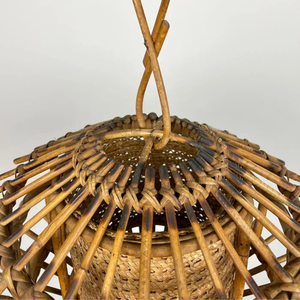 Lámpara colgante decorativa de diseño antiguo, linterna de ratán de alta calidad, sombra de bambú, hogar clásico, terraza, almacén, rústico de lujo - Product Image 4