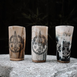 Verre à shot moderne en corne de buffle naturelle écologique fait à la main, style OX/Buffalo Love, vaisselle à bière par Saniya Handicraft - Product Image 4