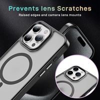 Nouvelle coque de téléphone portable de luxe en TPU+acrylique, effet givré, magnétique, translucide, mate, antichoc, prix d'usine en gros personnalisé