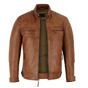 Veste en cuir véritable pour homme de la meilleure qualité pour l'automne et l'hiver, style streetwear, teinte unie avec service OEM, veste pour homme - Product Image 6