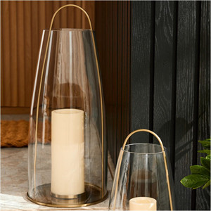 Antique <b>Brass</b> Candle Holders Contemporary & Modern Home & Christmas Decor Wood <b>Lanterns</b> & Candle Jars - Product Image 4