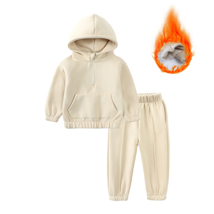 OEM Children Hooded Pullover Tracksuit Toddler <b>Boys</b> Girls Sweatshirt and Pants Outfits Winter 2 Piece Sweatsuit Set 2025 - Product Image 1