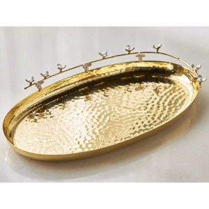 Plateau à chocolat en métal doré de qualité supérieure Plateau de service de bonbons au chocolat avec poignée pour occasion spéciale de mariage - Product Image 3