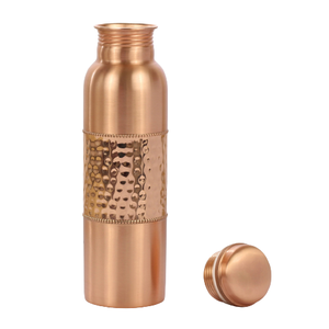 Stylish Modern Design High Quality Copper <b>Bottle</b> Luxury Shiny Polish Hammered Drinkware Multipurpose Direct Drinking Benefits - Product Image 1