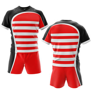Vente flash Ensemble de maillot de rugby personnalisé pour hommes Vêtements de sport respirants 100% polyester Taille élastique Logo personnalisé Couleur personnalisée - Product Image 6