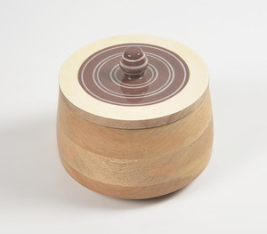 กระป๋องไม้คลาสสิกพร้อมฝาปิดเคลือบผู้ผลิตผู้ค้าส่งกระป๋องราคาโรงงานขั้นต่ําขั้นต่ําทําด้วยมือ - Product Image 1