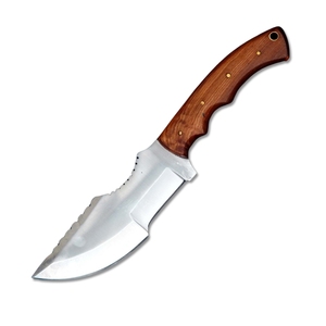 Couteau de suivi en acier damas personnalisé de la meilleure qualité avec lame en acier D2 manche en bois de rose pour la chasse Camping OEM Support Grade DIY - Product Image 1
