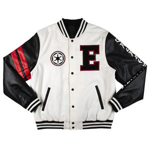 Premium Quality Letterman Baseball College <b>Jacket</b> <b>Grey</b> & Black Genuine Leather Sleeves <b>Jacket</b> Men - Product Image 2