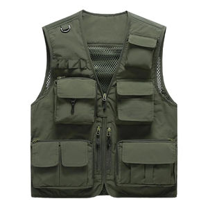 Hiver Hommes High Street Style Canvas Cargo Vest Outer Wear Plus Size Quick Dry Polyester/Cotton - Product Image 1