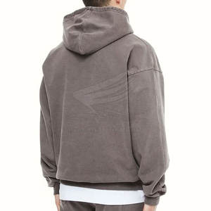 เสื้อฮู้ดดี้ผ้าฝ้าย 100% สำหรับฤดูหนาว ซักแบบ Stone Wash สีและโลโก้สั่งทำได้ คุณภาพสูง บริการ OEM - Product Image 5