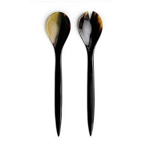 Best Sale Horn <b>Salad</b> Server Spoon Fork Cutlery Trendy Light Dark Horn Color <b>Salad</b> Serving <b>Tools</b> Kitchen & Tabletop <b>Salad</b> Server - Product Image 1